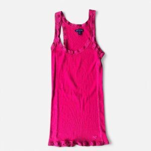vintage American eagle hot pink lace tank top